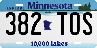 MN license plate 382TOS