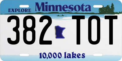 MN license plate 382TOT