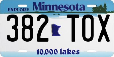 MN license plate 382TOX