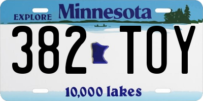MN license plate 382TOY