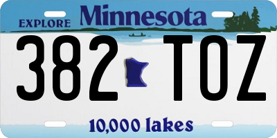 MN license plate 382TOZ