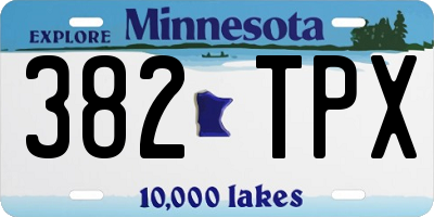 MN license plate 382TPX