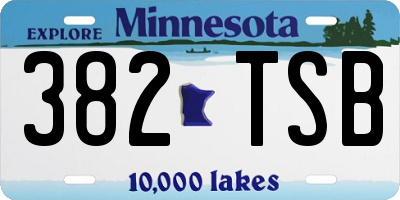 MN license plate 382TSB