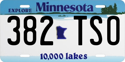 MN license plate 382TSO