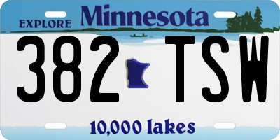 MN license plate 382TSW