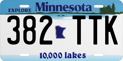 MN license plate 382TTK