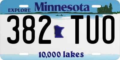 MN license plate 382TUO