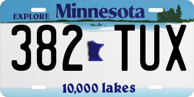 MN license plate 382TUX