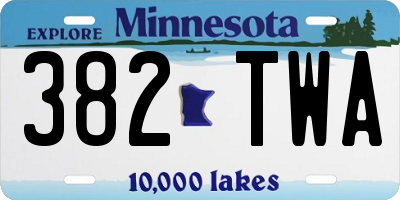 MN license plate 382TWA