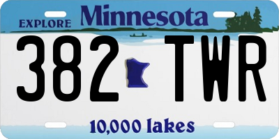 MN license plate 382TWR