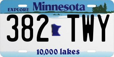 MN license plate 382TWY