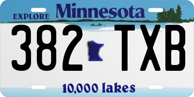 MN license plate 382TXB