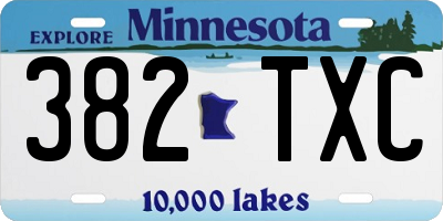 MN license plate 382TXC
