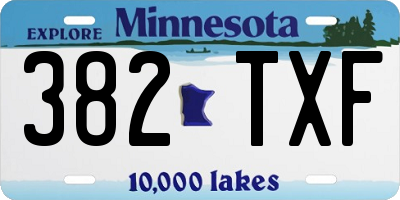 MN license plate 382TXF