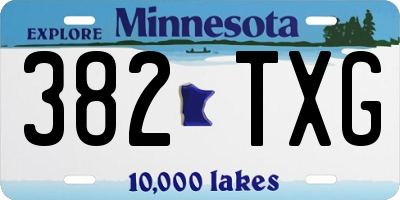 MN license plate 382TXG