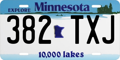 MN license plate 382TXJ