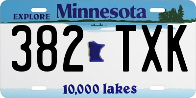 MN license plate 382TXK