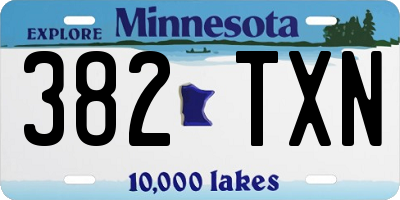 MN license plate 382TXN