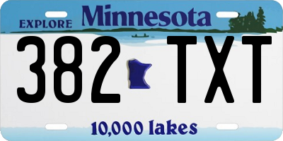 MN license plate 382TXT