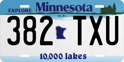 MN license plate 382TXU