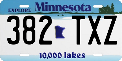 MN license plate 382TXZ