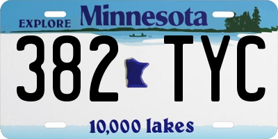 MN license plate 382TYC