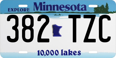 MN license plate 382TZC