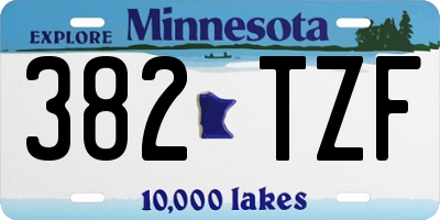 MN license plate 382TZF