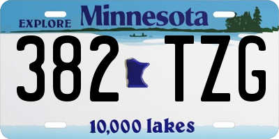 MN license plate 382TZG