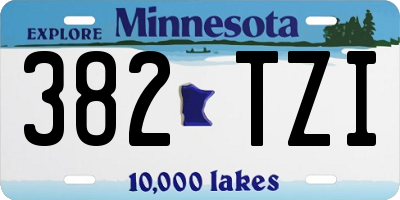 MN license plate 382TZI