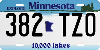 MN license plate 382TZO