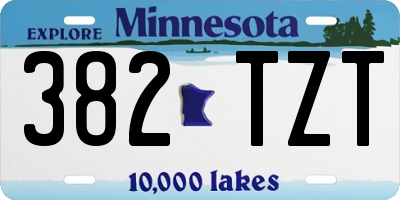 MN license plate 382TZT