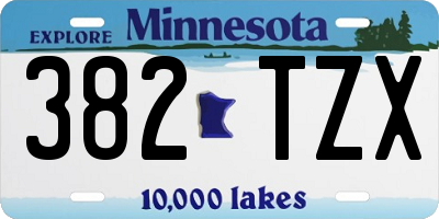 MN license plate 382TZX