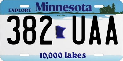 MN license plate 382UAA