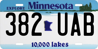 MN license plate 382UAB