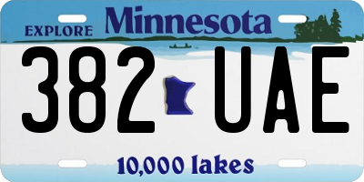 MN license plate 382UAE