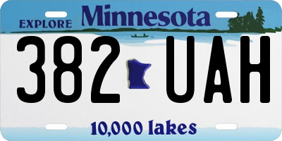 MN license plate 382UAH