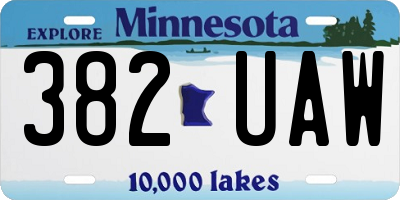 MN license plate 382UAW
