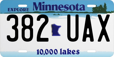 MN license plate 382UAX