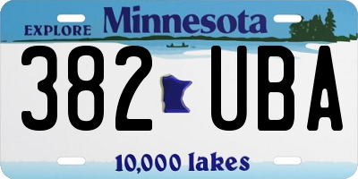 MN license plate 382UBA