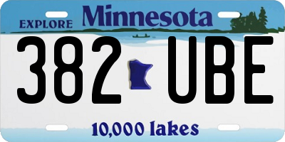 MN license plate 382UBE