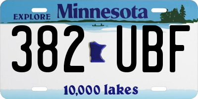 MN license plate 382UBF
