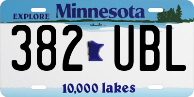 MN license plate 382UBL