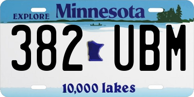 MN license plate 382UBM