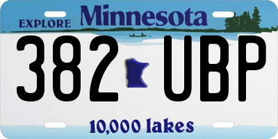 MN license plate 382UBP