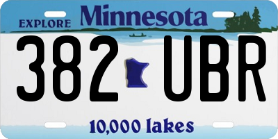 MN license plate 382UBR