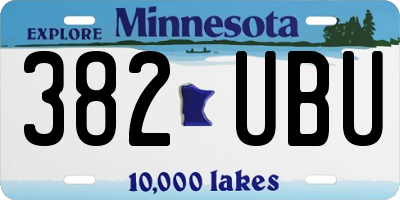 MN license plate 382UBU