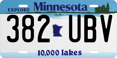 MN license plate 382UBV