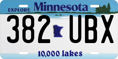 MN license plate 382UBX