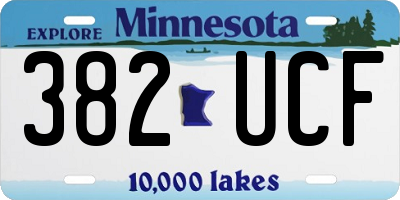 MN license plate 382UCF